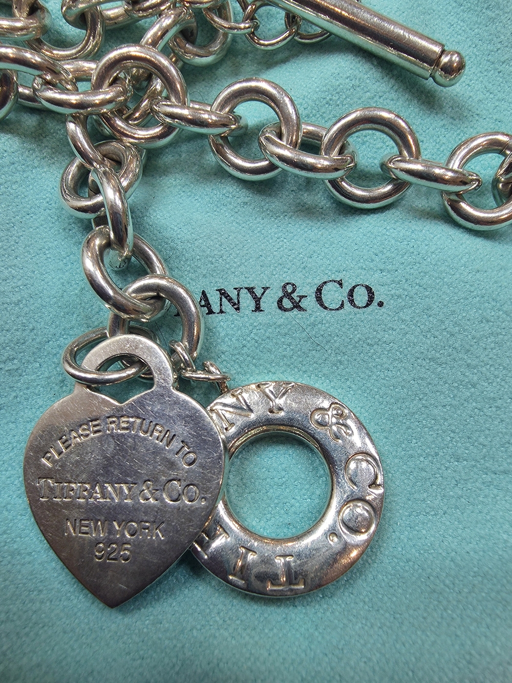 Return To Tiffany RTT Toggle Heart Choker Necklace